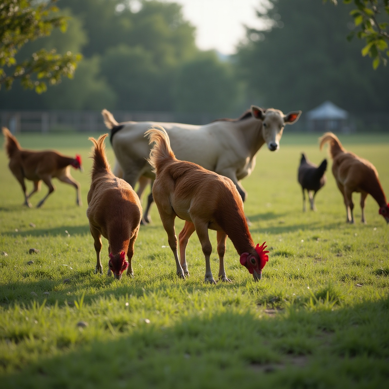grazing animals in a pasture